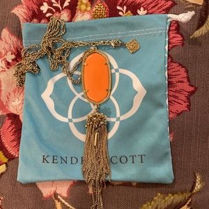 Kendra Scott Rayne Necklace Coral/Orange and Gold
